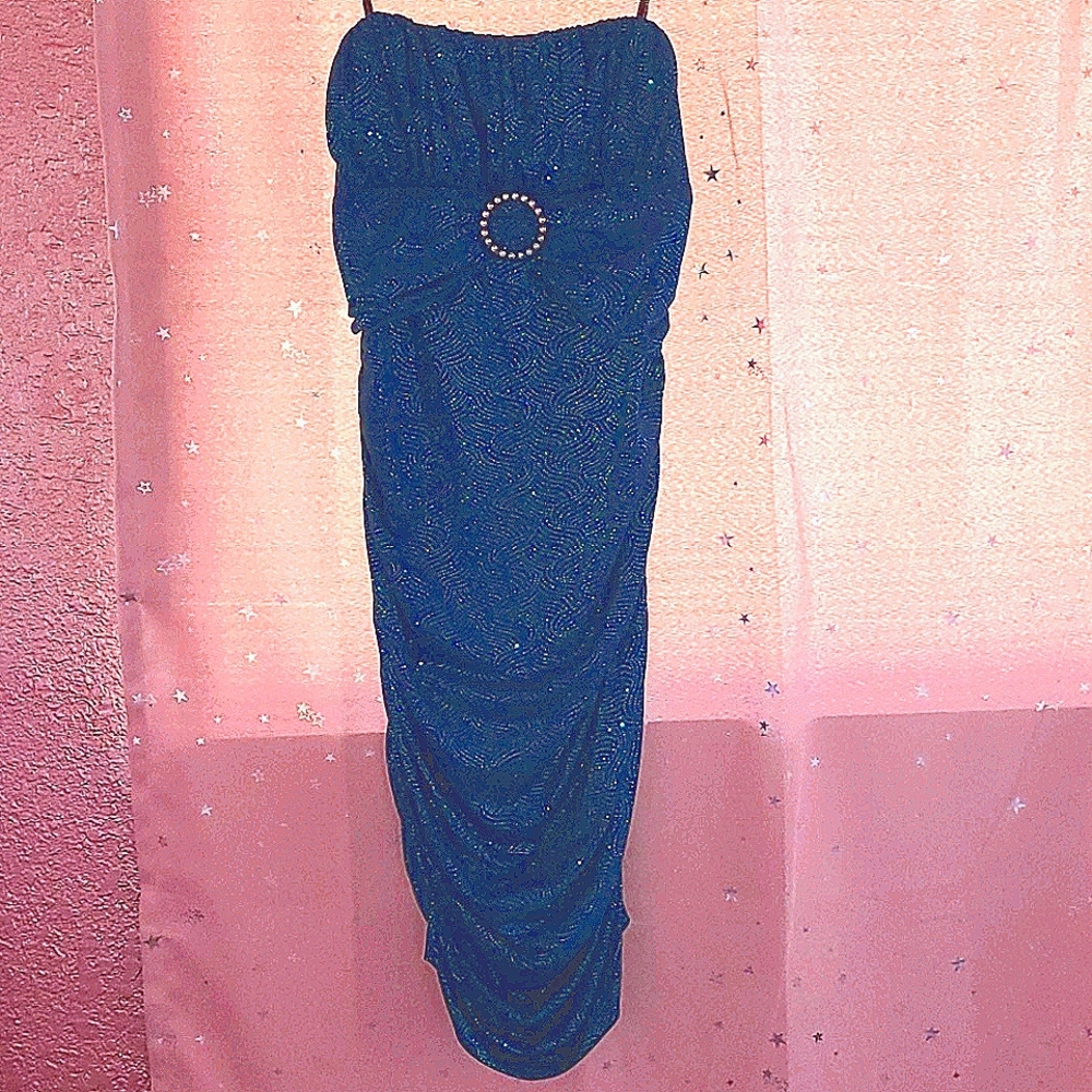 Teal Glitter Dress
